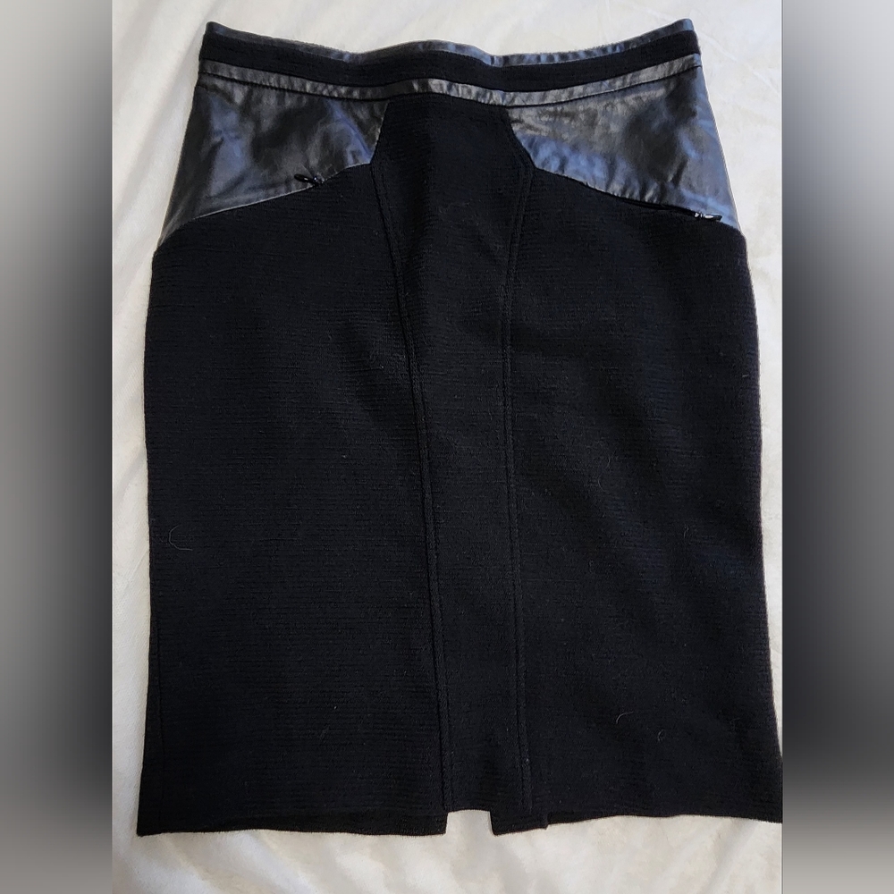 Gerard Darel Paris Womens Black Wool Blend Pencil Skirt